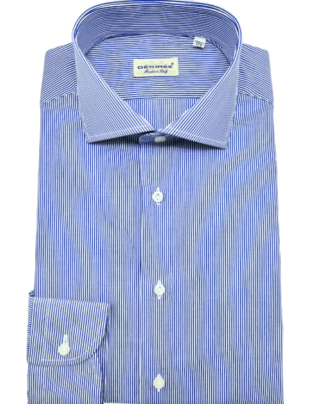 Regular fit striped Shirt in cotton Fil a Fil, french collar