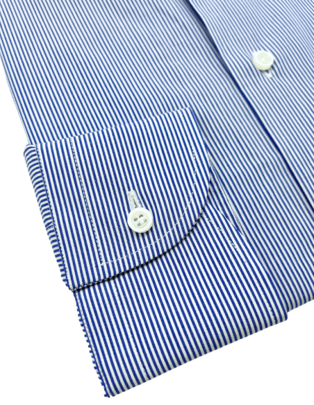 Regular fit striped Shirt in cotton Fil a Fil, french collar