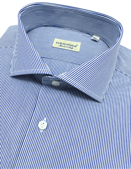 Regular fit striped Shirt in cotton Fil a Fil, french collar