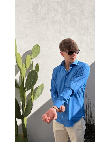 Slim fit shirt in cotton Fil a Fil