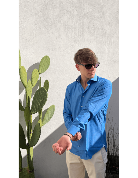 Slim fit shirt in cotton Fil a Fil