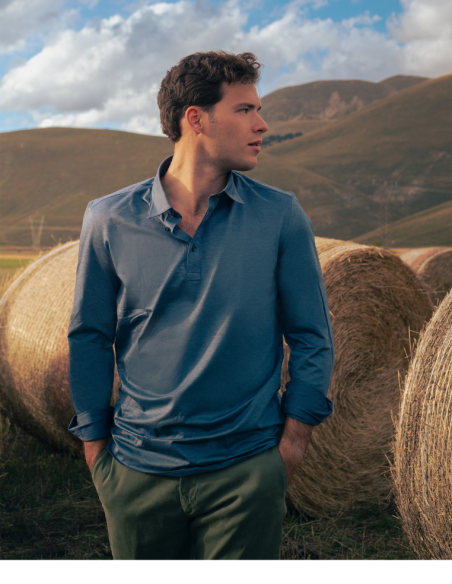 Jersey cotton polo shirt