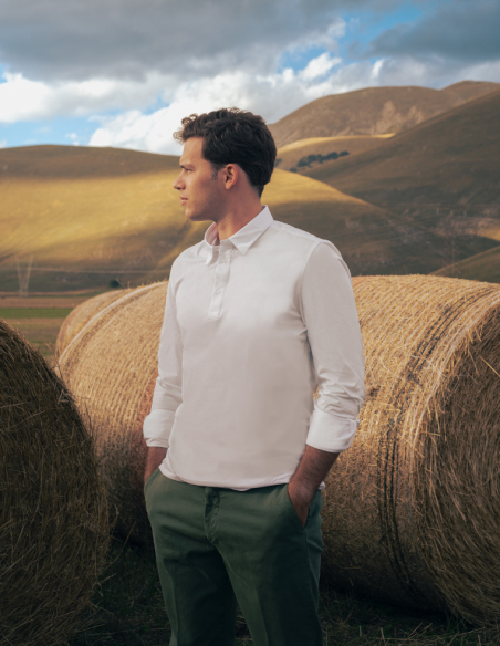 Jersey cotton polo shirt