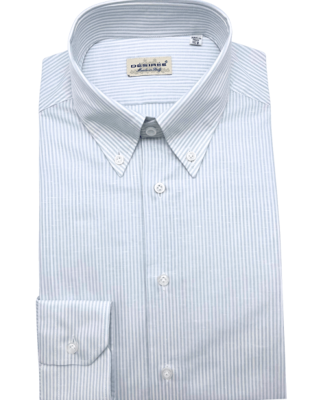 Camicia Regular fit in Lino, collo Button-down