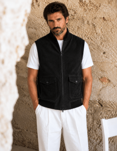 Gilet in camoscio di vera... 2
